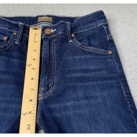 Mother Jeans Womens 27 The Insider Crop Step Fray Jeans Off Limits Dark Wash - Picture 2 of 11